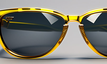 Sunglasses in an iron frame on a white background. 3d renderingの素材