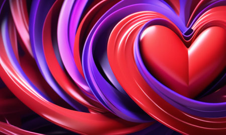 Valentine's day abstract background with heart. 3d renderingの素材