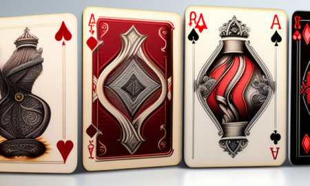 Ace of spades playing cards on a white background close upの素材