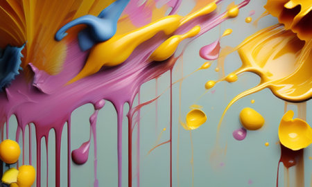 3d render of colorful splashes of paint. Abstract background.の素材