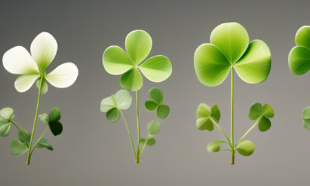 four leaf clover isolated on white background. St.Patrick's Dayの素材