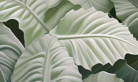 Tropical Monstera leaves, close-up of the leavesの素材