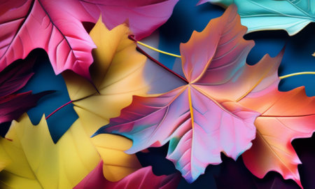 Autumn leaves background. Colorful autumn leaves background. Autumn concept.の素材