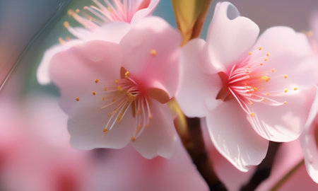 cherry blossom in spring, soft focus and shallow DOFの素材