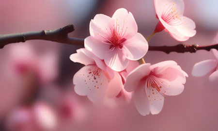 cherry blossom sakura in spring, soft focus and blur backgroundの素材