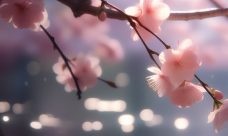cherry blossom in spring time, soft focus, vintage toneの素材
