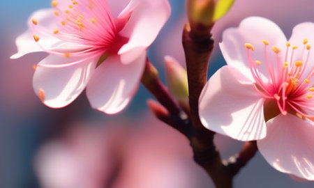 cherry blossom sakura flower in spring season on nature backgroundの素材