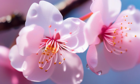 cherry blossom, pink flowers, close-up, macroの素材
