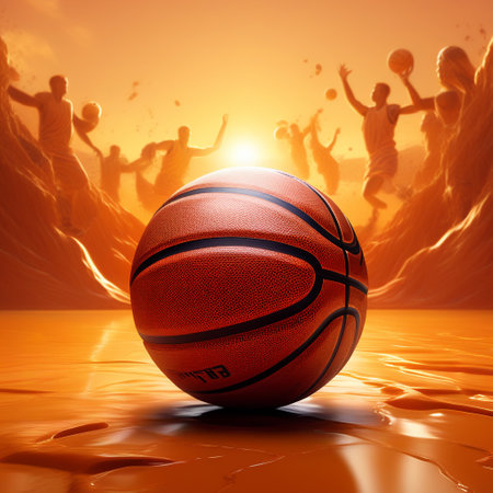 Basketball Design Background. 3D illustration. 3D rendering.の素材