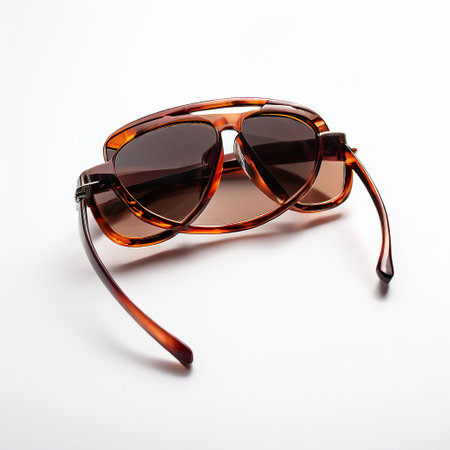 women's sunglasses with brown glasses on a white background, isolate.の素材