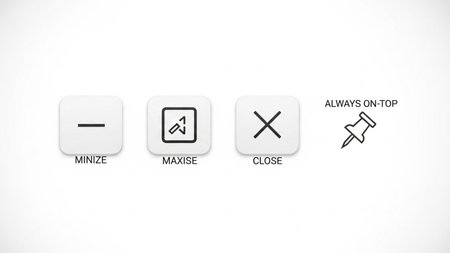 3D rendering of white buttons with different icons on the buttons.