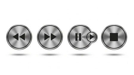 Media player buttons on white background. Vector illustration. Eps 10.