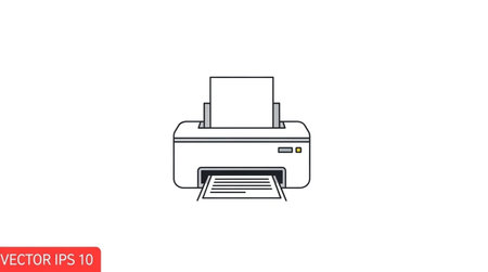 Printer icon, vector illustration. Flat design style, vector.