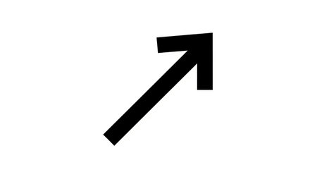 black and white arrow up  icon alphabet for business design on white background