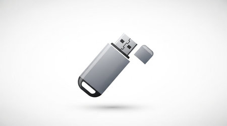 Usb flash drive isolated on white background. 3D rendering.