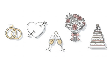 construction machinery icon set over white background, line style, vector illustrationのイラスト素材