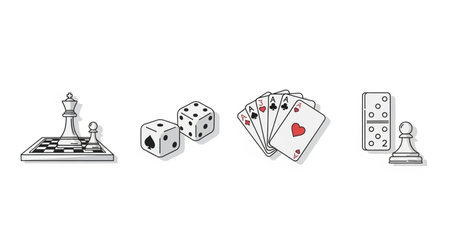 Vector illustration of a set of icons for poker. Vector illustration.のイラスト素材