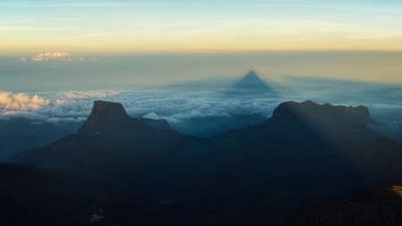 Triangular Shadow of Adam's Peak at Sunrise, Sri Lankaの写真素材