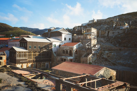 Abandoned Mining Town of Argentiera, Province of Sassari, Sardinia, Italyの写真素材