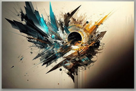 3d illustration of abstract geometric composition,digital artwork for creative graphic designの素材