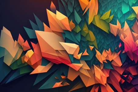 Abstract 3d rendering of low poly background. Futuristic polygonal design.の素材