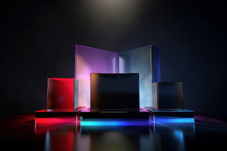 Colorful abstract background. 3d rendering, 3d illustration.の素材