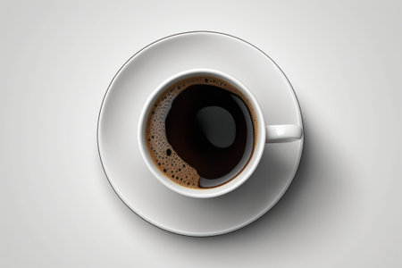 Cup of coffee on a white background. 3d illustration.の素材