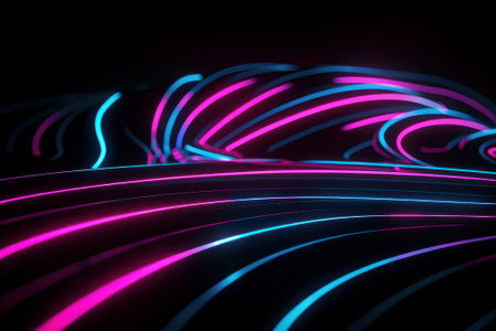 abstract background with neon lines. 3d rendering, 3d illustration.の素材