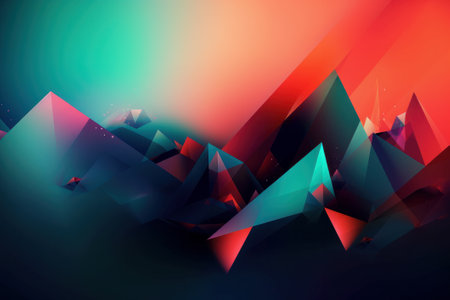 Abstract 3d rendering of low poly geometric shapes. Futuristic background design.の素材