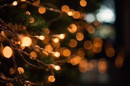 Christmas tree lights bokeh background,b okeh backgroundの素材