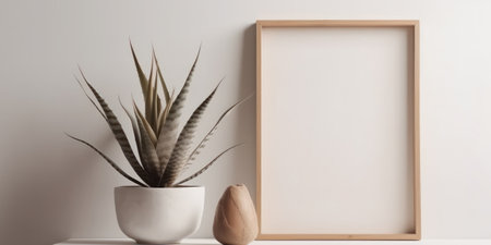 Poster mockup, 3d rendering. Empty picture frame mockup for your designの素材