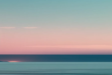 Beautiful sunset over the sea, pastel colors, soft focusの素材