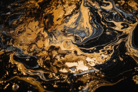 Marble abstract acrylic background. Marbling artwork texture. Agate ripple pattern. Gold powder.の素材