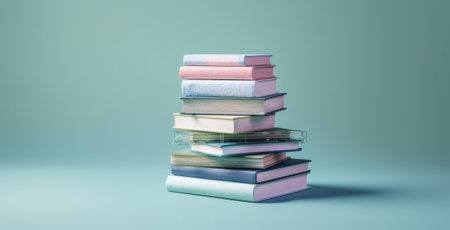 Stack of books. Back to school and education concept.の素材