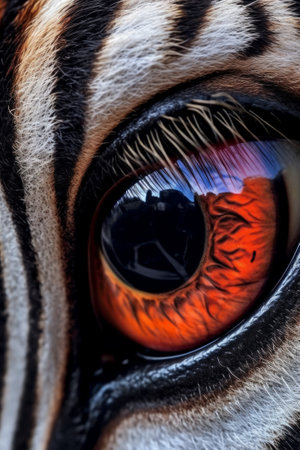 Eye of a tiger close-up. Macro. Selective focus.の素材