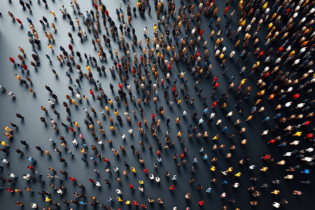 Large group of people in the form of a crowd. 3d renderingの素材