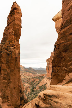 Cathedral Rock alternative view point with no people in Sedona Arizonaの写真素材