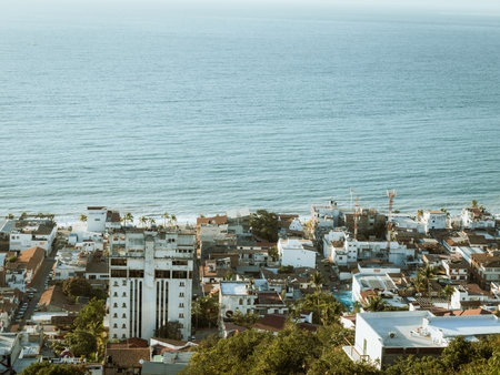 Incredible view looking down from el mirador at Hill of the Cross Viewpoint in Puerto Vallarta,...