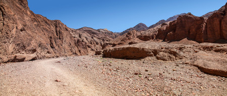 Panoramic view of Natural Bridge Canyon hiking trailhead in Death Valley National Parkの写真素材