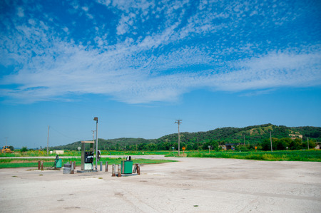 Gas Station in the country side of America. America is a continent where American mainly live.の写真素材