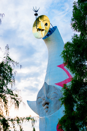 Tower of the Sun by Japanese artist Taro Okamoto is located at Banpaku park in Osaka, Japan.のeditorial素材