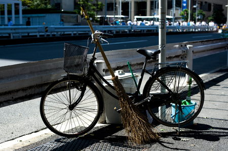 Bicycles in Tokyo, Japan. Tokyo has many bicycles since the land is pretty flat. Many Japanese people ride bicycles as a transport.の写真素材