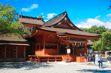 Fuji Hongu Sengen Taisha Shrine in Shizuoka, Japan. This shrine is located in close to Mt. Fuji, Japan and very popular among tourists. Religion in Japan is mainly Shinto.のeditorial素材