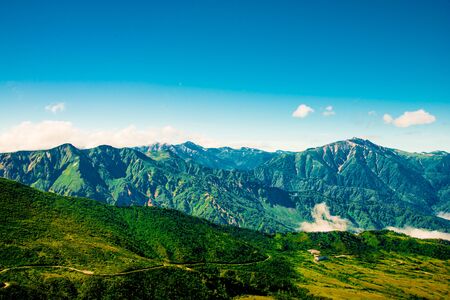 Mountain view of Tateyama in Toyama, Japan. Toyama is one of the important cities in Japan for cultures and business markets.の写真素材