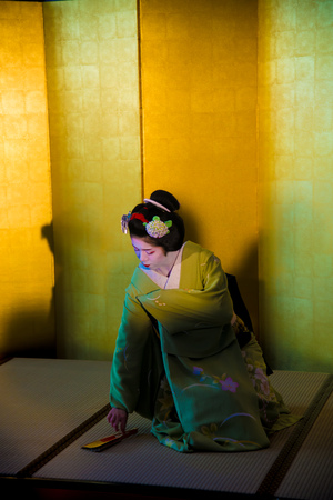 Geisha shows her performance in Japan. Japan is a country located in the East Asia.のeditorial素材