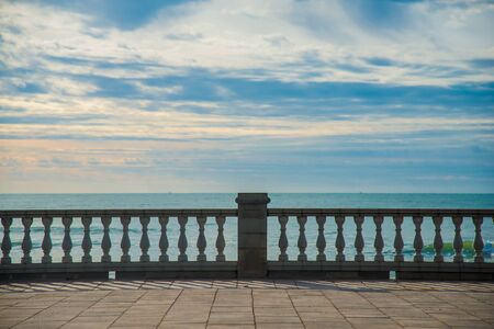 Spanish Beach Resort in Barcelona, Spain. Sitges area is known as a beach resort town.の写真素材