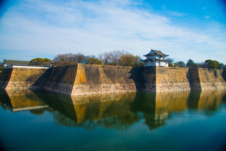 Osaka castle in Osaka, Japan. Osaka is one of the important cities in Japan for cultures and business markets.のeditorial素材