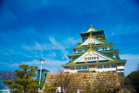 Osaka castle in Osaka, Japan. Osaka is one of the important cities in Japan for cultures and business markets.のeditorial素材
