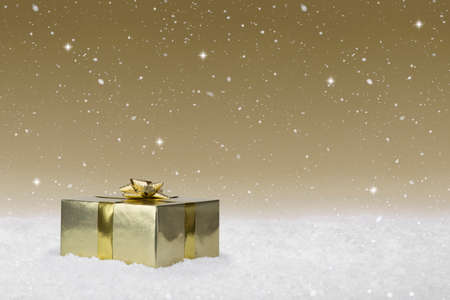 Gold Wrapped Christmas present