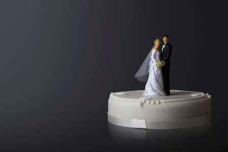 bride and groom wedding cake toppersの写真素材